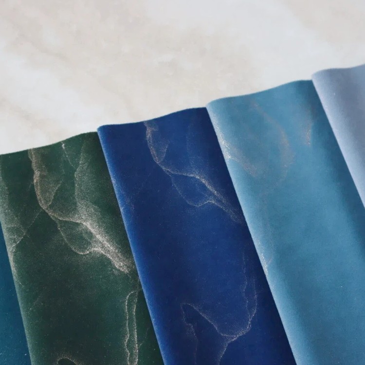 Gold Foil Printed Matte Velvet Upholstery Fabric suppliers