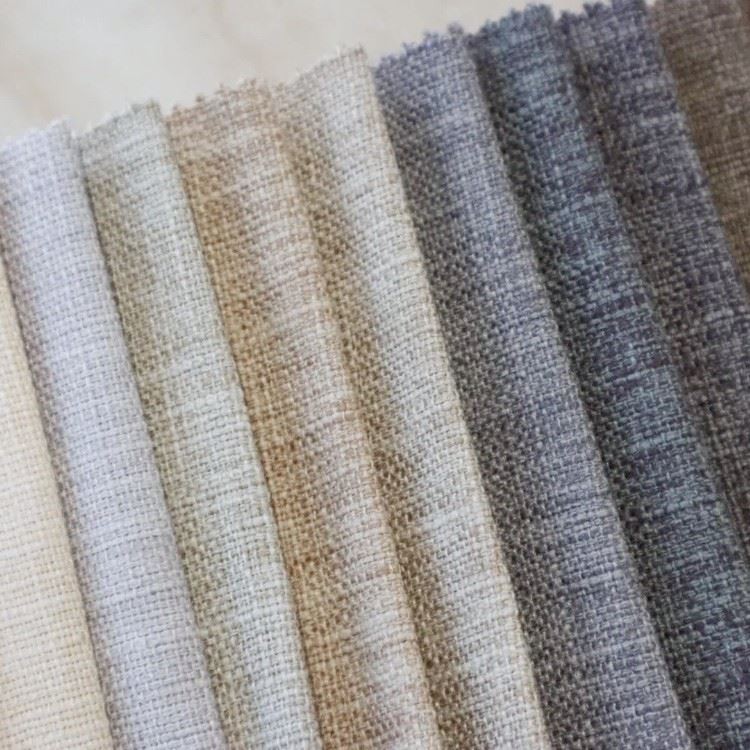 Ffabrig Clustogwaith Gwehyddu Lliain Naturiol